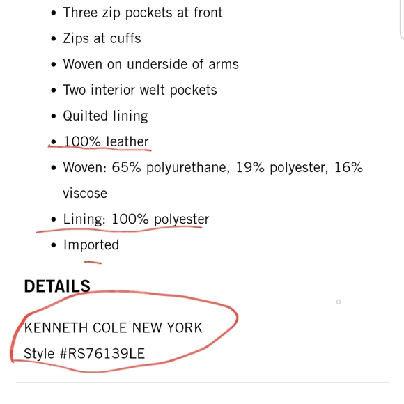 Kenneth Cole leather Moto jacket - Picture 6 of 8